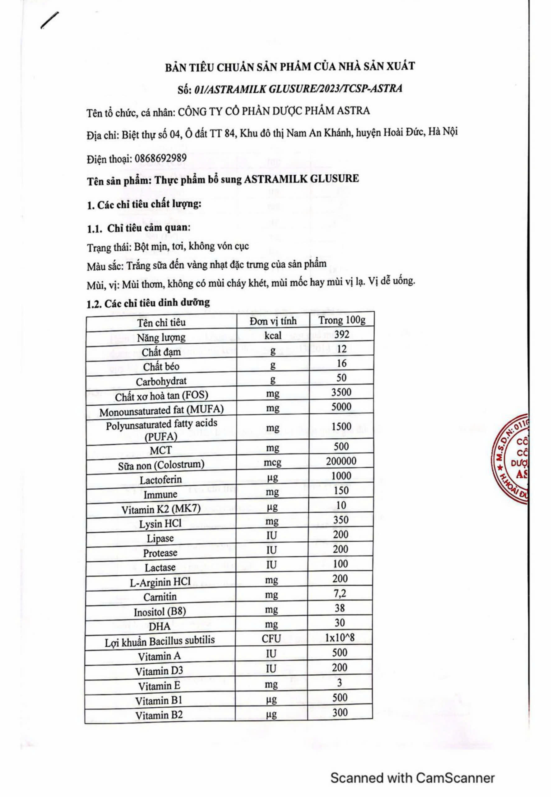 Astramilk Glusure/ 800g