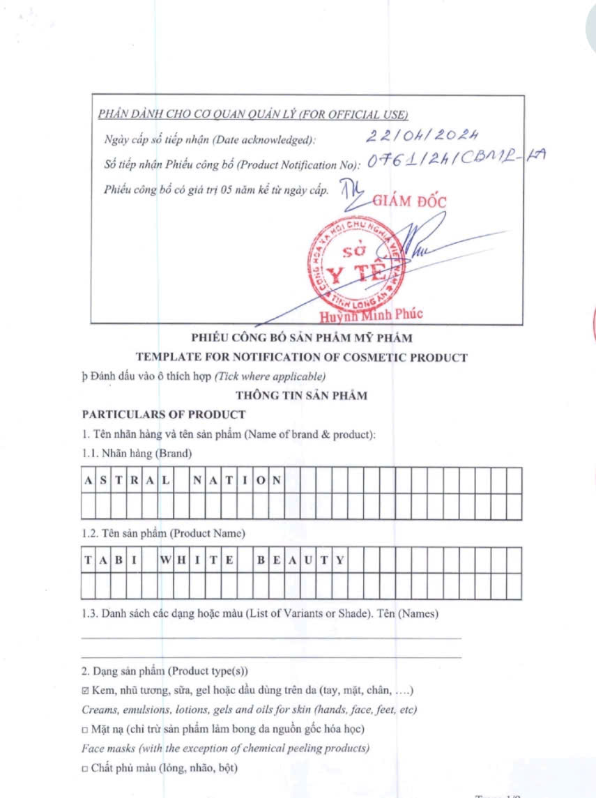 Tabi White Beauty- dưỡng da mờ nám