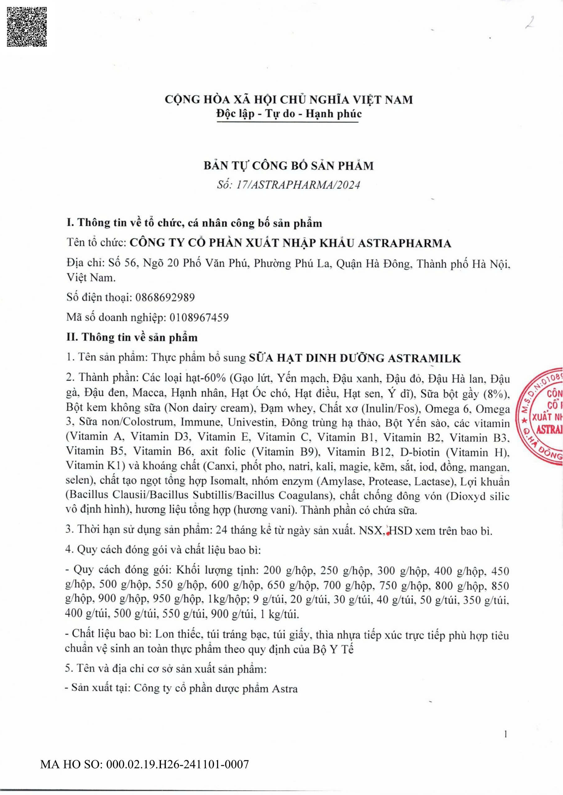 SỮA HẠT ASTRAMILK