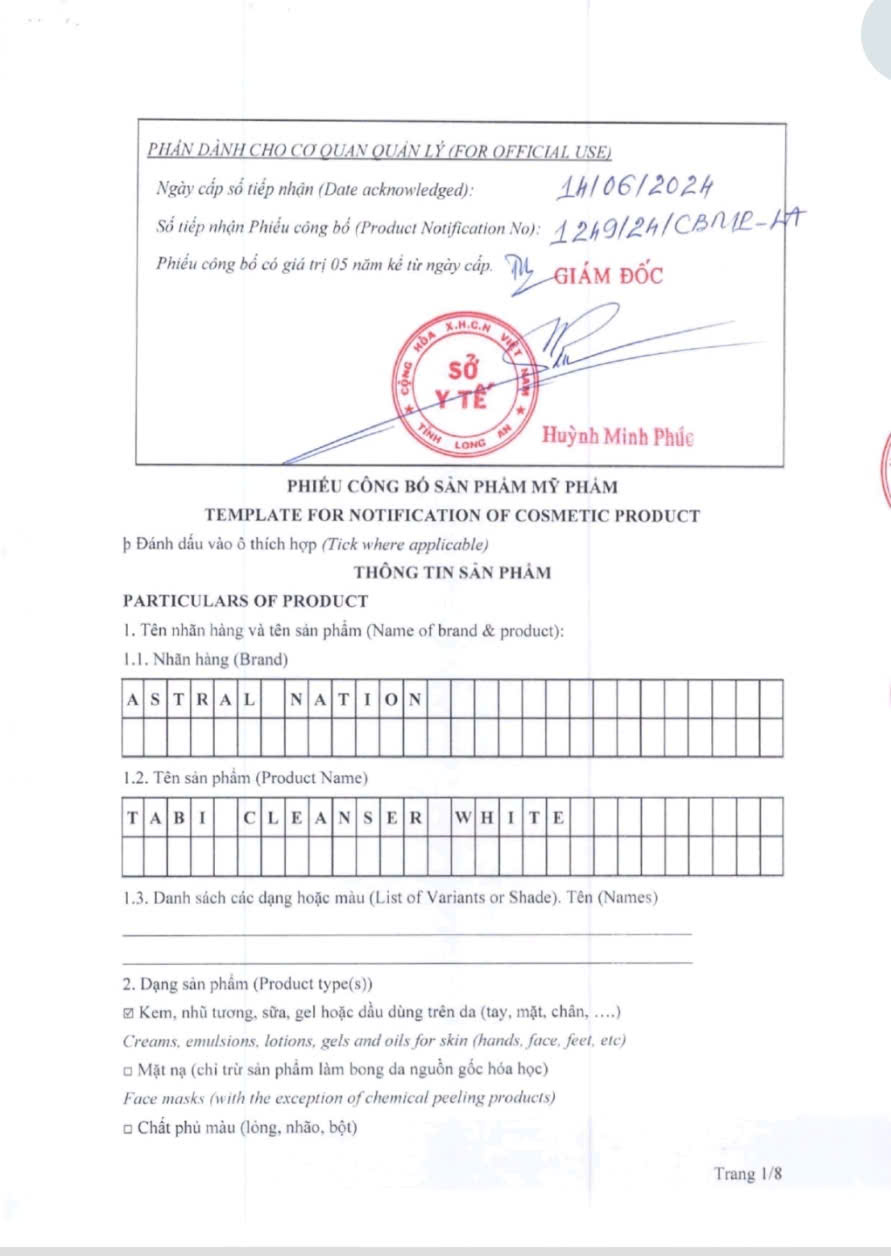 Tabi Cleanser White- bọt rửa mặt cao cấp