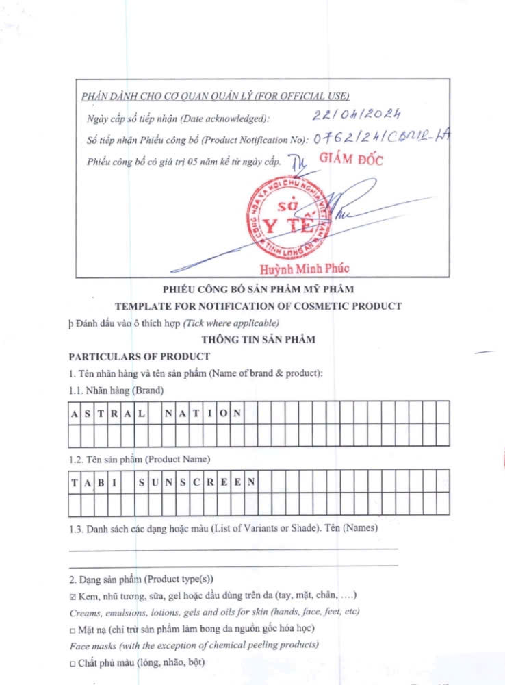 Tabi Sunscream- kem chống nắng vật lý