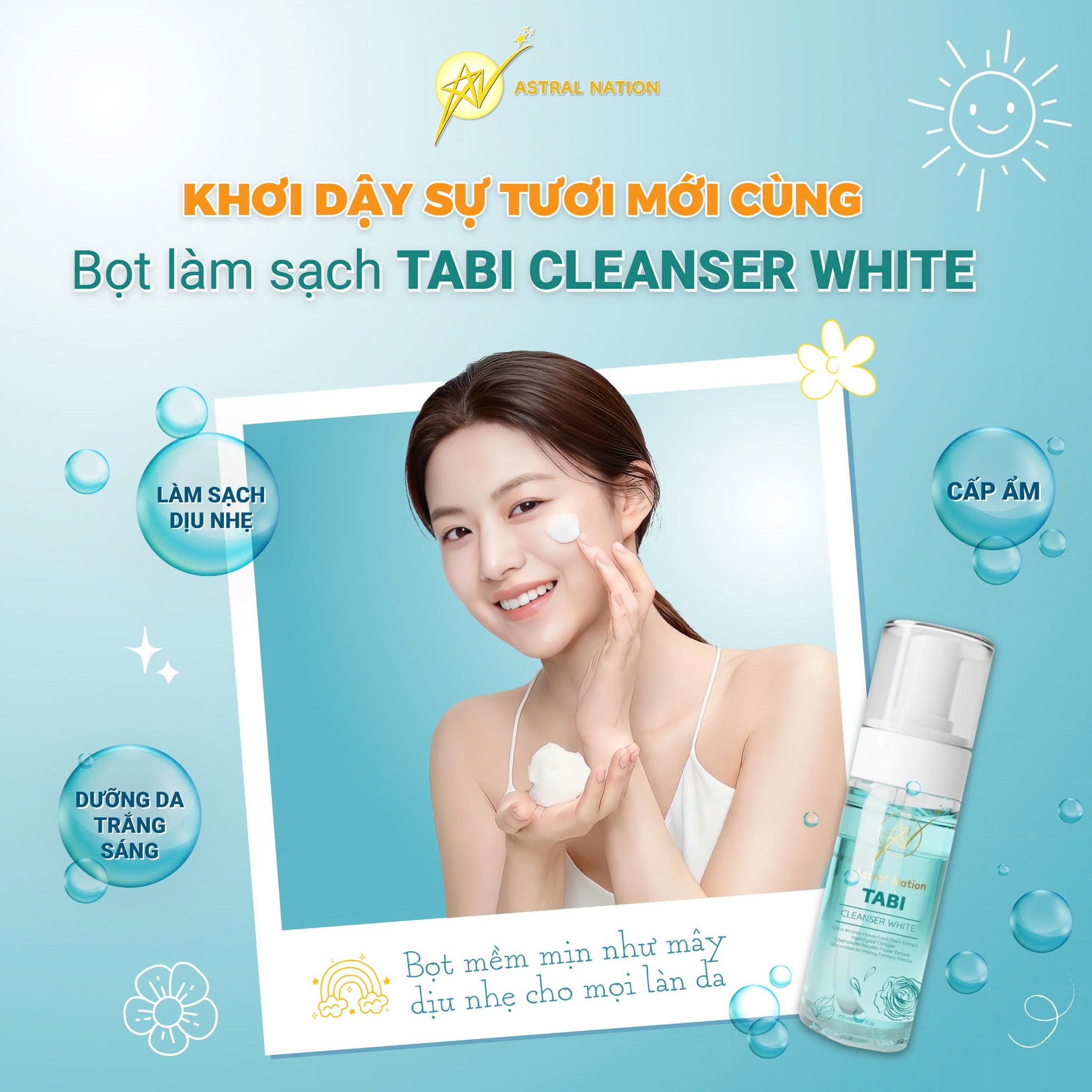 Tabi Cleanser White- bọt rửa mặt cao cấp